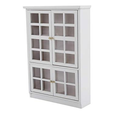 Imagem de Phefop Armário de Exposição para Casa de Bonecas Em Miniatura, Três Camadas de Madeira Com Janela Transparente para Bonecas Em Escala 1:12 e Casa de