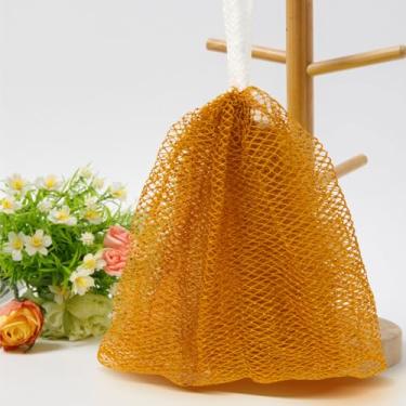 Imagem de Esponja de rede esfoliante africana, esponja de rede africana de nylon com nós, esfoliante corporal com alça de corda, esponjas de banho adequadas para mulheres e homens, bronze
