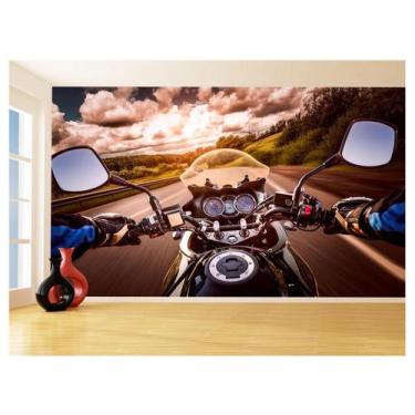 Imagem de Papel De Parede 3D Moto Esporte Viagem Estrada 3,5M Bkm88 - Você Decor