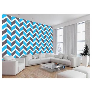 Imagem de Papel De Parede 3D Sala Chevron Zig Zag Listras 3,5M Zig25 - Você Deco