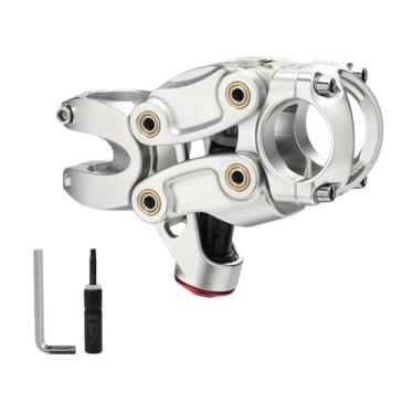 Imagem de Mesa de suspensão para bicicleta em liga de alumínio com cinco elos e amortecedor a ar para XC, MTB e bicicletas de estrada.(SS02 Stem Silver)