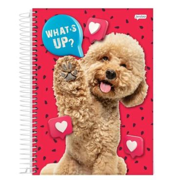 Imagem de Caderno Espiral Universitário Capa Dura 15 Matérias 240 Folhas Pets Love Jandaia Estampa 2