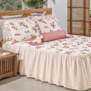 Imagem de Colcha Casal Queen Sinara Rosê 04 Peças - Bordados Ricardo