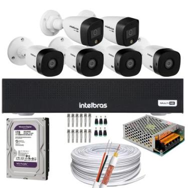 Imagem de Kit Intelbras 4 Cam 1220b e 2 Cam Full Color Dvr Mhdx 3008-C C/HD purp