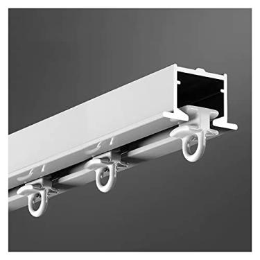 Imagem de Cortina invisível embutida para divisória de quarto, trilho de teto de alumínio comercial para sala de estar, hotel e hospital - disponível em 2,1-8 m, cor branca, solução de privacidade