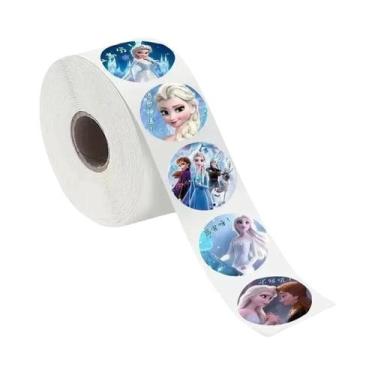 Imagem de Adesivos De Desenho Animado Da Princesa Elsa Frozen, Rolo Com 500 Peça