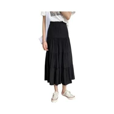 Imagem de Saia Vintage De Cintura Alta Com Patchwork Para Mulheres, Primavera Ve