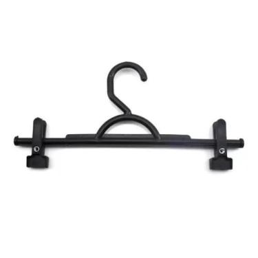 Imagem de Kit Cabide Saia Calça Fixo Preto - 33 x 16 cm Kit:10 Pçs - MMF