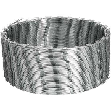 Imagem de Concertina Bto22 Segurança Perimetral Fita Aço Galvanizado Resistente Corte Corrosão Cinza Nove54 31CM 8M