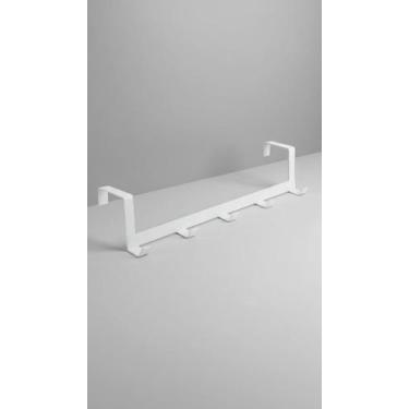 Imagem de Suporte Porta 5 Ganchos Multiuso Metal Branco - Congratulations Store