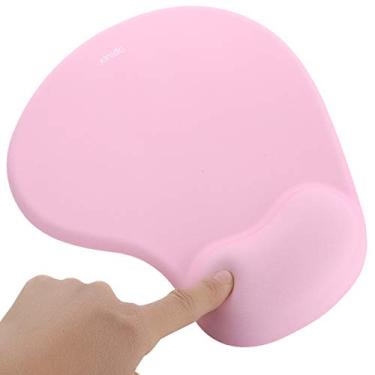 Imagem de xinidc Mouse pad ergonômico para computador com suporte para descanso de pulso, mouse pad para alívio da dor com base de poliuretano antiderrapante para estudo de escritório em casa (rosa)