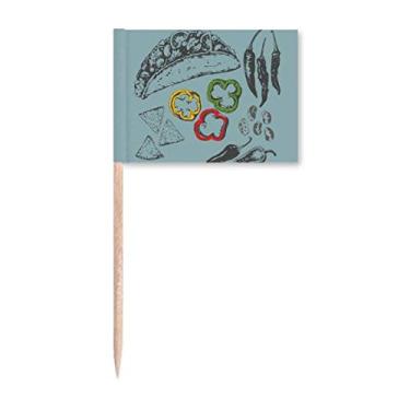 Imagem de Pimenta Chilli Circle Pepper Foods Bandeiras Marcador Topper Decoração de Festa