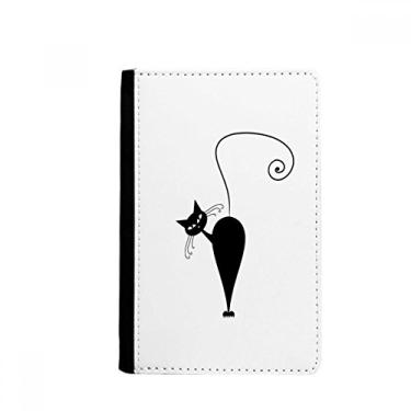 Imagem de Porta-passaporte Black Cat Halloween Animal Art Outline Notecase Burse Carteira porta-cartões