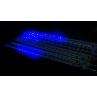 Imagem de Cascata Tipo Gelo Chuva Pisca Queda 8 Tubos 144 Led Azul (JA-81111) - 