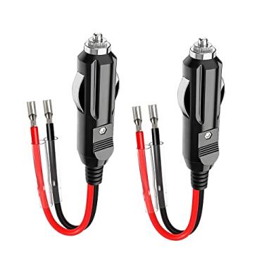 Imagem de Plugue de isqueiro macho fundido de 12 V, adaptador de substituição para carro com cabos e luz LED, cabo de extensão 16AWG com fusível de 15A, acessórios de conectores de fonte de alimentação automotiva (2)