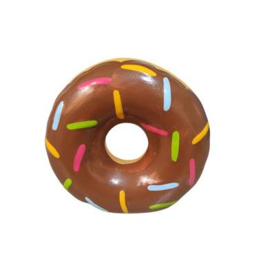 Imagem de Cofre Cofrinho Donuts Pequeno Decorativo Ceramica Marrom - Hp Decor