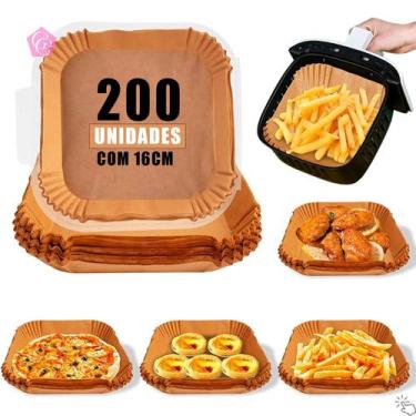 Imagem de Forma Papel Descartável P/ Air Fryer Microondas Forno 200un - Forro De