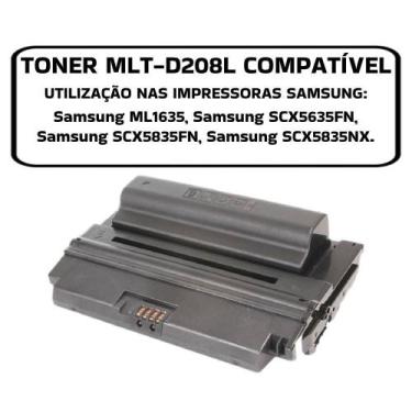 Imagem de Toner Mlt-d208s Mlt-d208l D208 Ml1635 Scx5635fn 5835fn - Digital Qualy