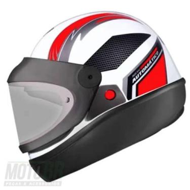 Imagem de Capacete EBF Automatico Bolt Branco Vermelho - EBF Capacetes