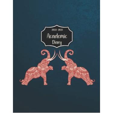 Imagem de Academic Diary: A4 One Page Per Day To View Dated Planner Organiser Calendar Agenda - Journal A4 Page A Day August To July - Academic Diary Mandala Elephant