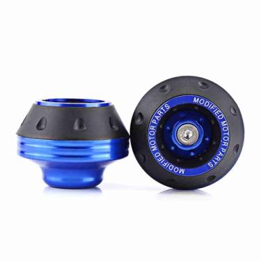 Imagem de Sliders de Quadro de Garfo, Sliders de Quadro de Garfo Dianteiro de Motocicleta Protetor de Colisão de Motocicleta Liga de Alumínio CNC de para a Maioria das (BLUE)