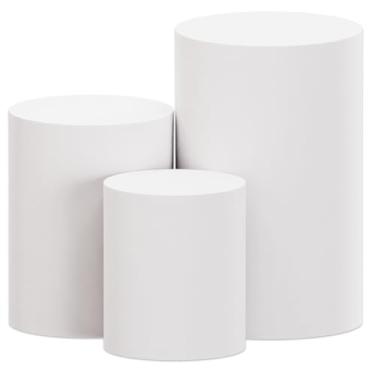 Imagem de Kit 3 Capas de Cilindro P M G Para Festa Sublimado cores Tecido Veste Fácil (Branco)