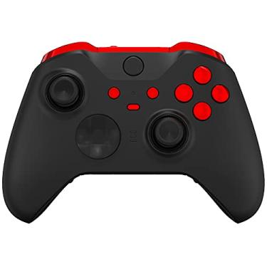 Imagem de eXtremeRate Botões de substituição vermelho cromado para Xbox One Elite Series 2, LB RB LT RT Bumpers disparadores ABXY Start Back Sync Chaves de interruptor para Xbox One Elite V2 Controlador modelo 1797