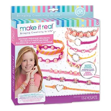 Imagem de Make It Real - Macrame Friendship Bracelet Making Kit for Girls - Kids String Bracelet Making Kit - Friendship Bracelet Craft Kit w/Thread, Beads & More - DIY Bracelet Kit for Girls 8-10-12-14