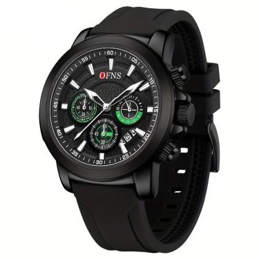 Imagem de Relógio À Prova Da Água Funções De Calendário E Cronômetro Preto Verde
