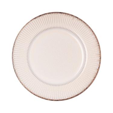 Imagem de Prato Raso Em Cerâmica Linear Branco 27x27x2,5cm Lyor