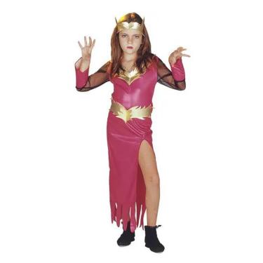 Imagem de Fantasia Princesa Do Fogo Infantil Com Coroa E Cinto Tamanho P