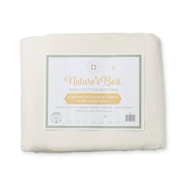 Imagem de Colcha tamanho casal 228,6 cm x 243,8 cm | 100% algodão – sem bolinhas de poliéster ou resina | Rolo de massa de peso médio para enchimento de cobertores e suprimentos de estofamento