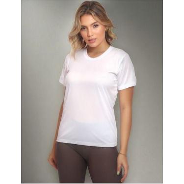 Imagem de Camisa Academia Esportiva Com Proteção Uv Feminina Treino Básica - MC 