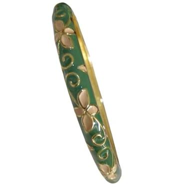 Imagem de Only My Live Home Pulseiras Cloisonne vintage de trevo fino para pulsos pequenos, presentes ovais femininos, pulseira de filigrana esmaltada feita à mão, joia étnica chinesa, Oval Inner Diameter 2.25