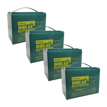 Imagem de Kit 4 Baterias Estacionárias Duran 62ah 12v VRLA AGM Ciclo Profundo Ca