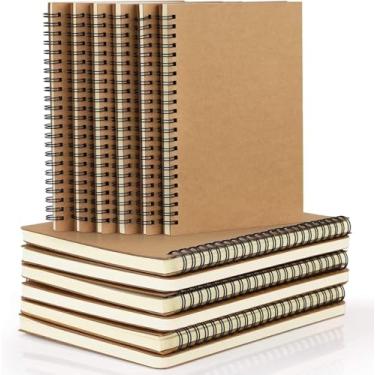 Imagem de KisSealed Pacote com 22 cadernos espirais pautados A5, caderno pautado, caderno de esboço, capa dura, para escritório, material escolar, 100 páginas, 50 folhas, 21 x 14 cm