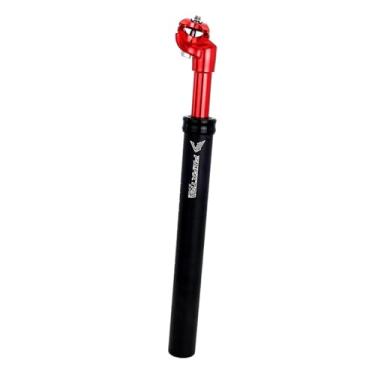 Imagem de Fenteer Suporte de selim de bicicleta com suspensão ajustável, amortecedor e canote para roda livre, 30.9 Mm Vermelho