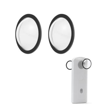 Imagem de YUULNMOP Capa protetora de 2 peças para Ricoh Theta SC2 / S/V, adesivo de PC protetor de lente para acessórios de câmera Ricoh Theta SC2, antiarranhões e alta transparência