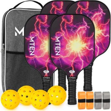 Imagem de Conjunto de pás Pickleball MTEN Fiberglass, pacote com 4 bolas e bolsa