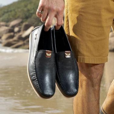 Imagem de Mocassim Pegada Masculino Couro 142002, Preto, Conhaque, 42