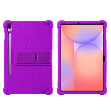 Imagem de QYiiD Capa para Galaxy Tab S10 FE 2025/ S9 FE 5G 2023 27.7 cm SM-X520 X526B X510 X516B, capa protetora de silicone leve para crianças, à prova de choque, roxa
