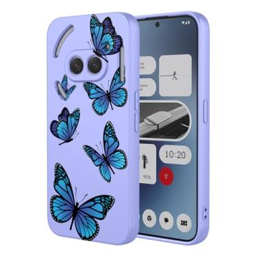Imagem de HTXWXJC Capa para celular Nothing Phone 2a Case, Nothing Phone 2a Plus, capa A142 à prova de choque flexível bumper TPU capa macia padrão borboleta capa de telefone para telefone Nothing (2a)