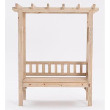 Imagem de Pergolado com banco para jardim de madeira Pinus tratado 1,75x0,90 met