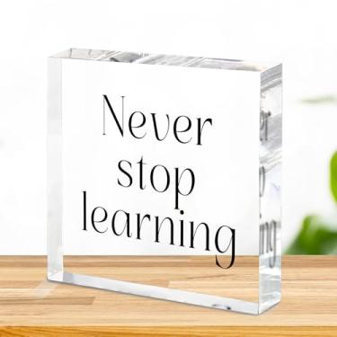 Imagem de Placa motivacional de acrílico, presente de decoração de mesa inspirador para colega de trabalho, chefe, professor, pais, amigos, decoração de casa de escritório com citações edificantes, presente