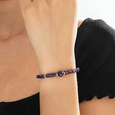 Imagem de Pulseiras de chacra para mulheres, pulseira com contas de pedra de cura para ioga, equilíbrio energético, joia para alívio da ansiedade, presente