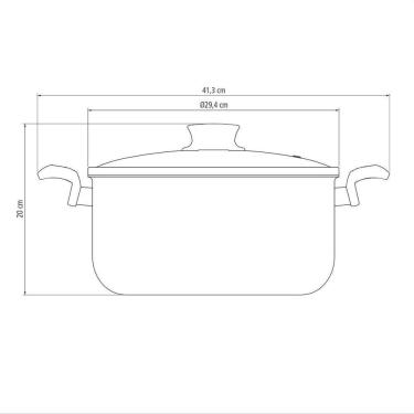 Imagem de Caçarola Tramontina Paris Antiaderente Starflon Max Chumbo Com Tampa De Vidro 28 Cm 8 L Tramontina