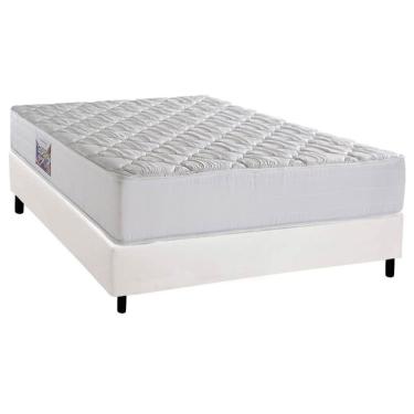 Imagem de Cama Box Casal: Colchão Espuma D45 Herval New Top + Base Crc Corano White (138x188)