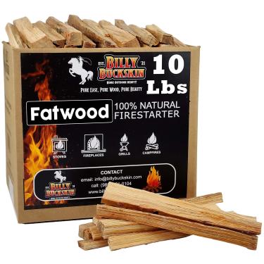 Imagem de BILLY BUCKSKIN HOME & BEAUTY Billy Buckskin 10 Libras. Fatwood Fire Starter Sticks Fundamentos para Acampamento | Grandes Toras de Fogo e Iniciadores de Fogo para Fogueiras, Fogões A Lenha, Lareiras,