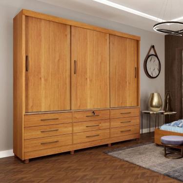 Imagem de Guarda Roupa Chicago 3 Portas 9 Gavetas Com Pés Tcil Móveis Cinamomo
