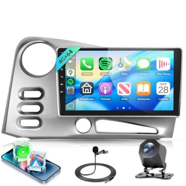 Imagem de Rádio estéreo automotivo 4 núcleos 4G + 64G para Toyota Corolla Matrix 2003 2004 2005 2006 2007 2008 (LHD), sem fio Carplay Android Auto, 5GWiFi + GPS, tela sensível ao toque de 9 polegadas, câmera de